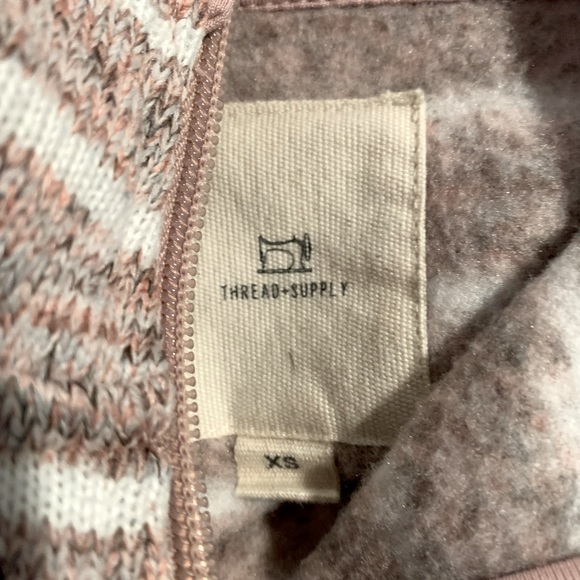 Thread & Supply marked knit striped quarter zip pullover sweater, size XS - Picture 5 of 5